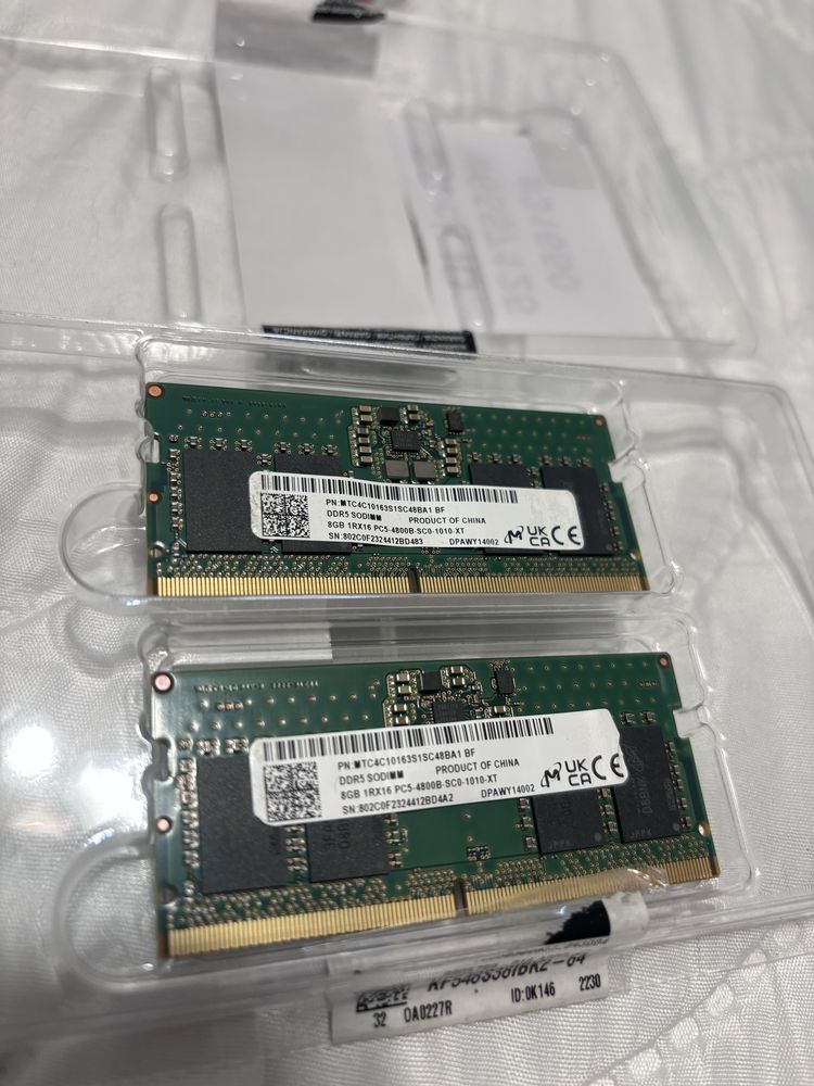 16 GB DDR5 (8 GB DDR5-4800 SO-DIMM x 2) pentru laptop