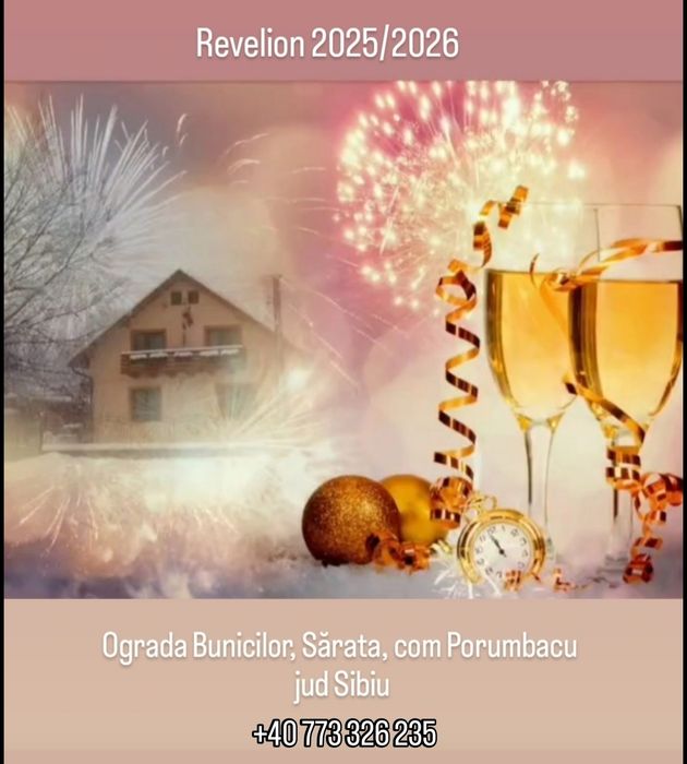 Cabana/Cazare fara masa Revelion 2026 Porumbacu, jud Sibiu