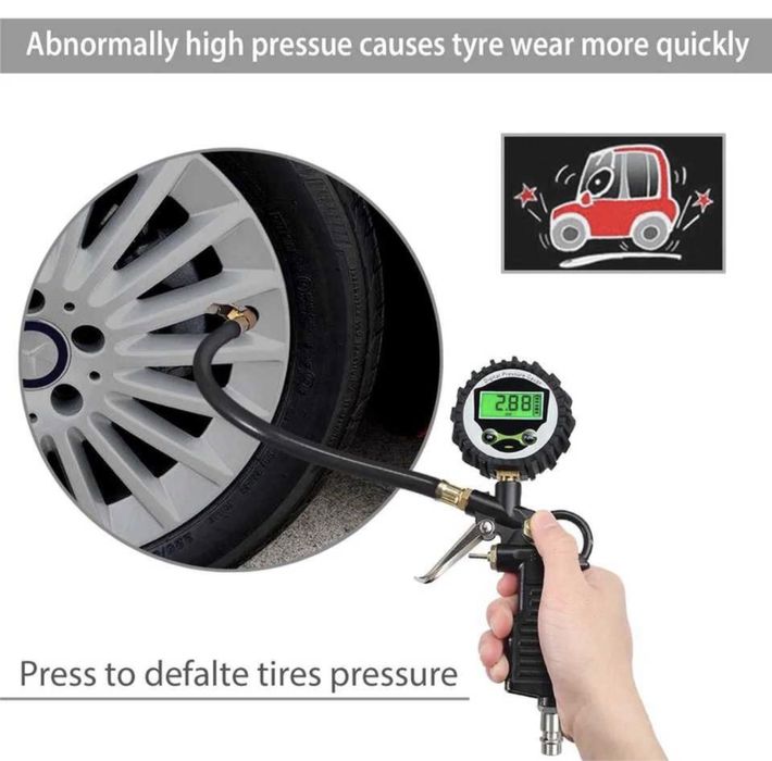 Дигитален манометър за гуми Манометър за помпане на гуми