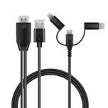 3в1 HDTV адаптерен кабел USBC/micro-usb/lightning към HDMI,IOS/ANDROID