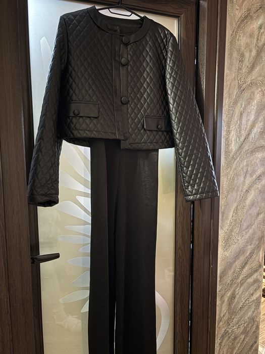 ZARA Кожено яке+сатенен гащеризон