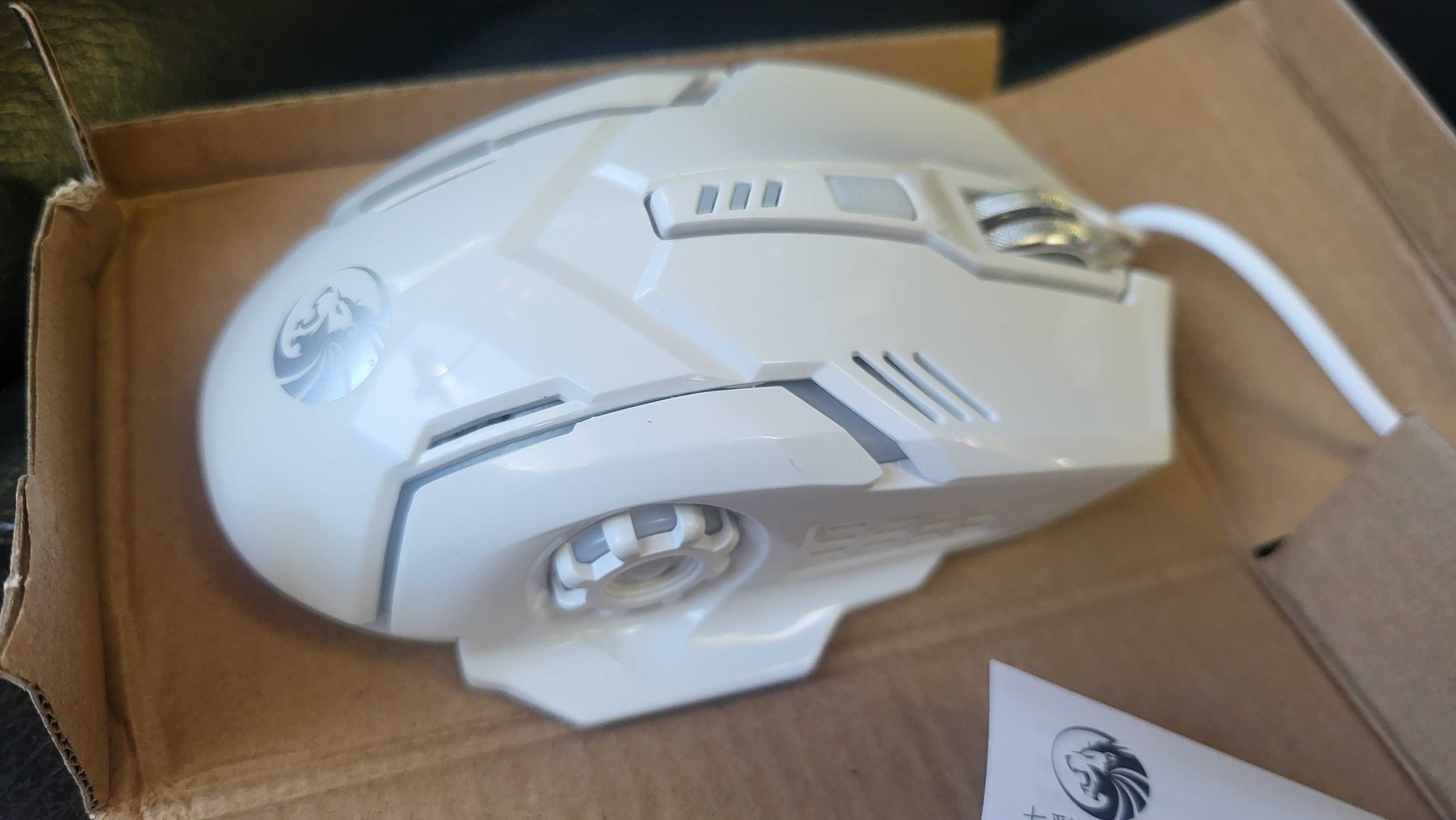 Геймърски аксесоар Чисто нова SkyLion бяла геймърска мишка RGB