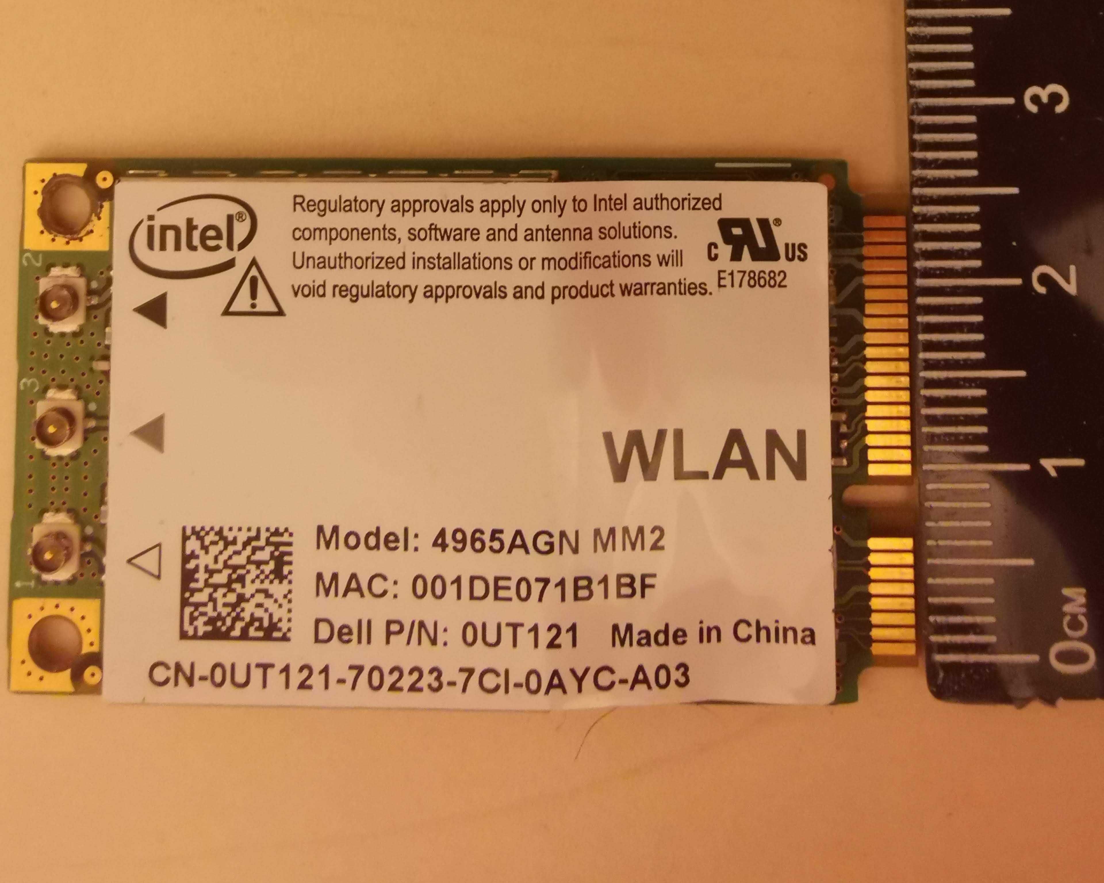 Placa de retea Wi Fi Intel WLAN 4965 AGN MM2