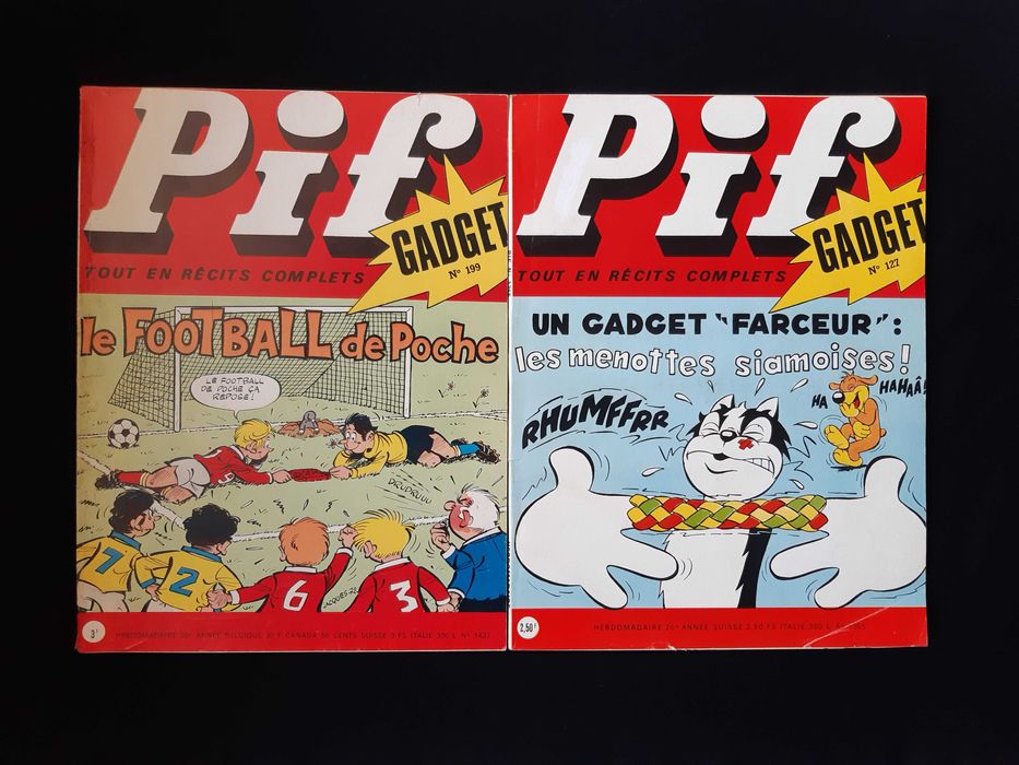 Лот Стари Френски Списания Pif Gadjet 12 Броя / 1969 - 1988 год./