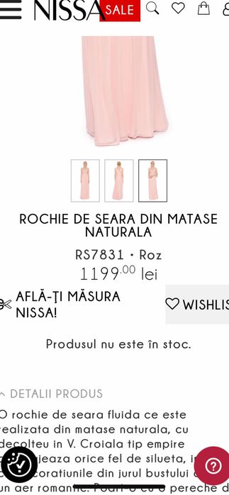 Rochie Nissa matase naturala noua mărime 44