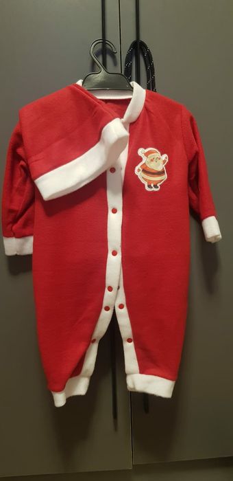 Новогоднии комбинезон санта клаус до 1 года