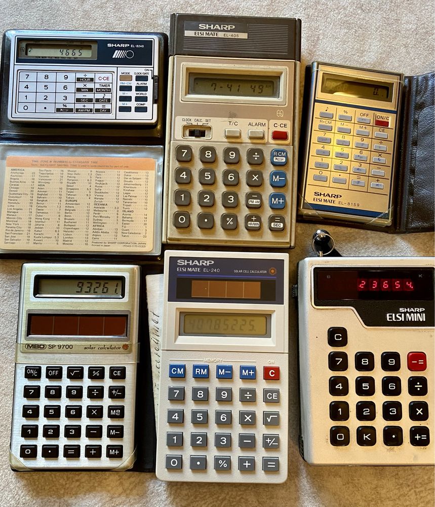 Lot 10 calculatoare, Sharp, Braun, Casio, MBO, Elsi Mini led, an 70-90