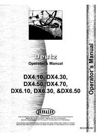 Manual service tractor deutz DX 4.10, DX 4.50, DX 4.70, DX6.50