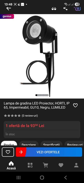 Lampă de grădină led