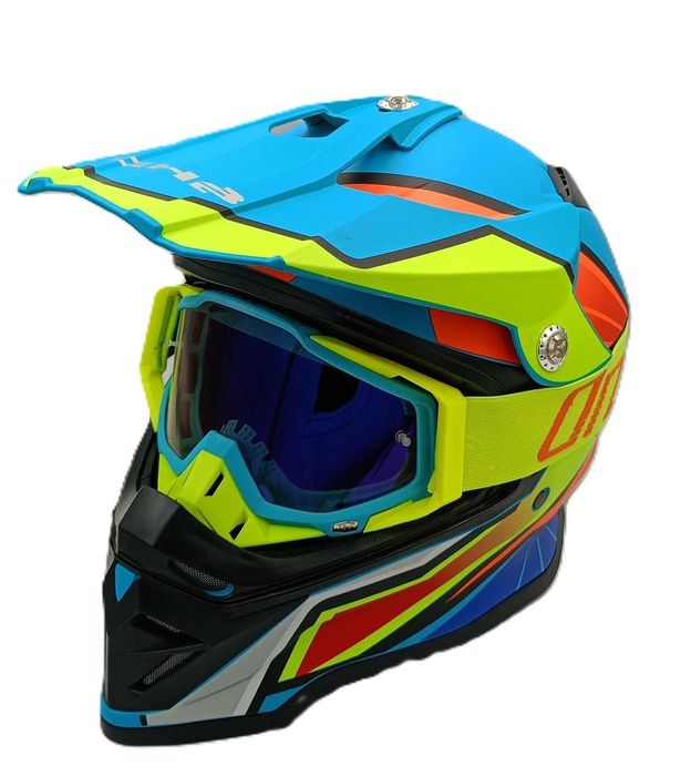 Комплект детско юношеска кросова каска с очила 102040