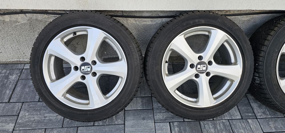 Jante aliaj 5x112 MSW designed by OZ + anvelope iarna 225/50/R17 noi