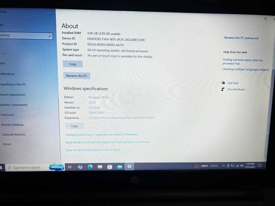hp noutbook ishlatilgan