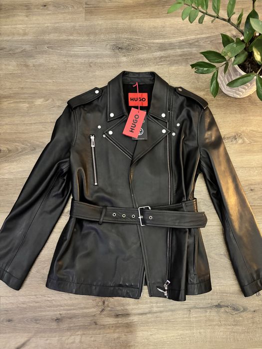 Geacă Piele Hugo Boss