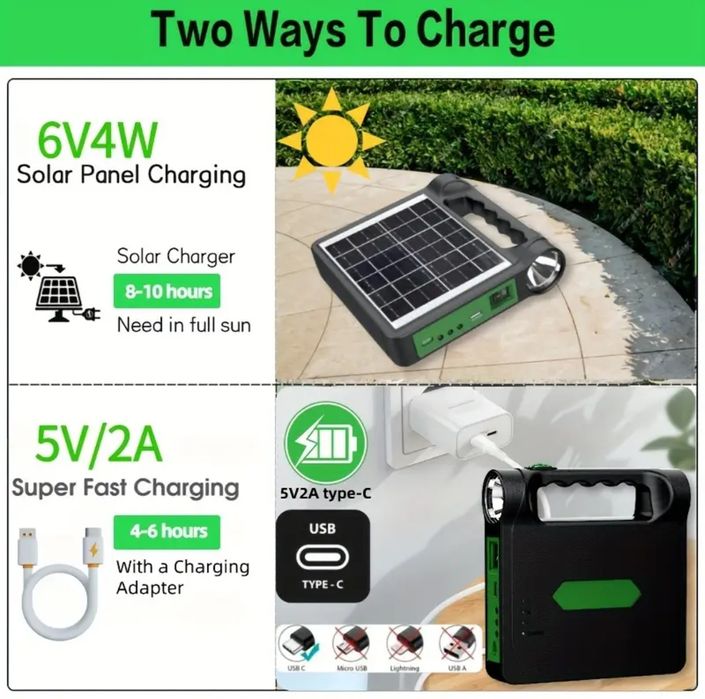 Kit Solar Lanterna + 3 becuri Led Powerbank 6000mah and Iluminare Led