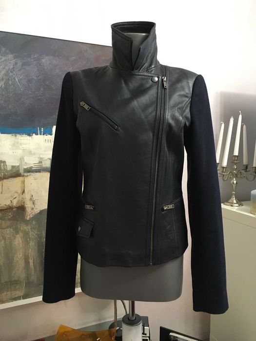 Banana Republic дамско яке естествена кожа и ръкави вълна XS