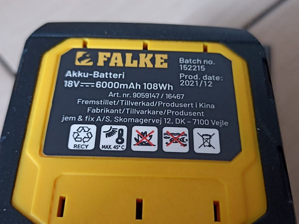 Acumulator Falke 18v 6Amp