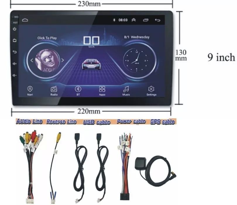 Navigatie Android Ford Focus 2 Mk2 - display 9 inch + Rama speciala