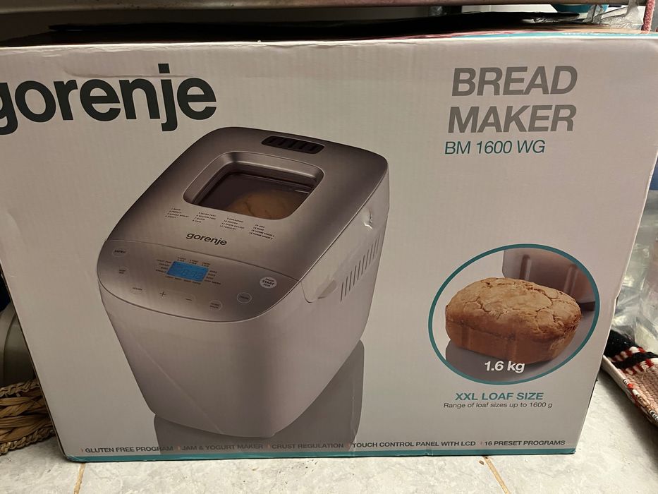 Masina de copt paine GORENJE BM1600WG, 1.6kg, 16 programe, 850W
