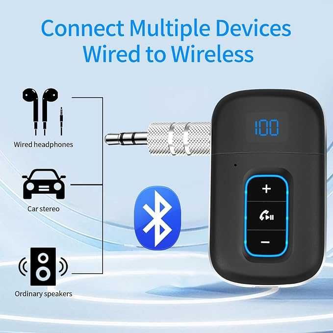 Bluetooth стерео адаптер с LED дисплей за автомобил