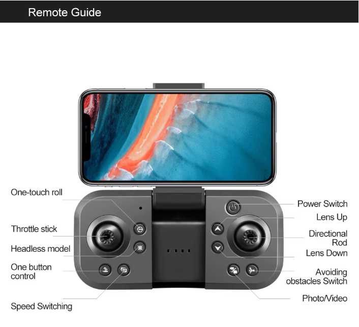Дрон S2S с две камери, 6к Ultra HD резолюция, Отбягване на препятствия