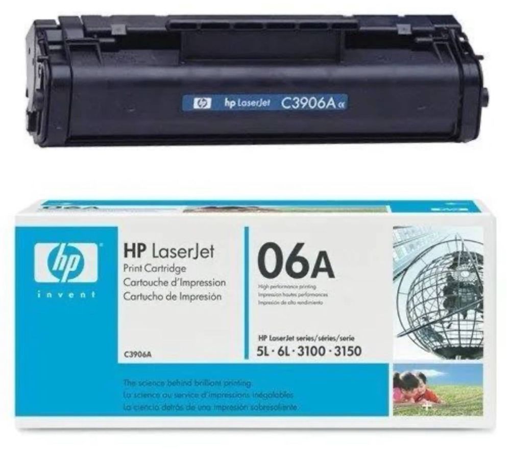 Тонер-картридж HP C3906A, черный, для лазерного принтера, оригинал