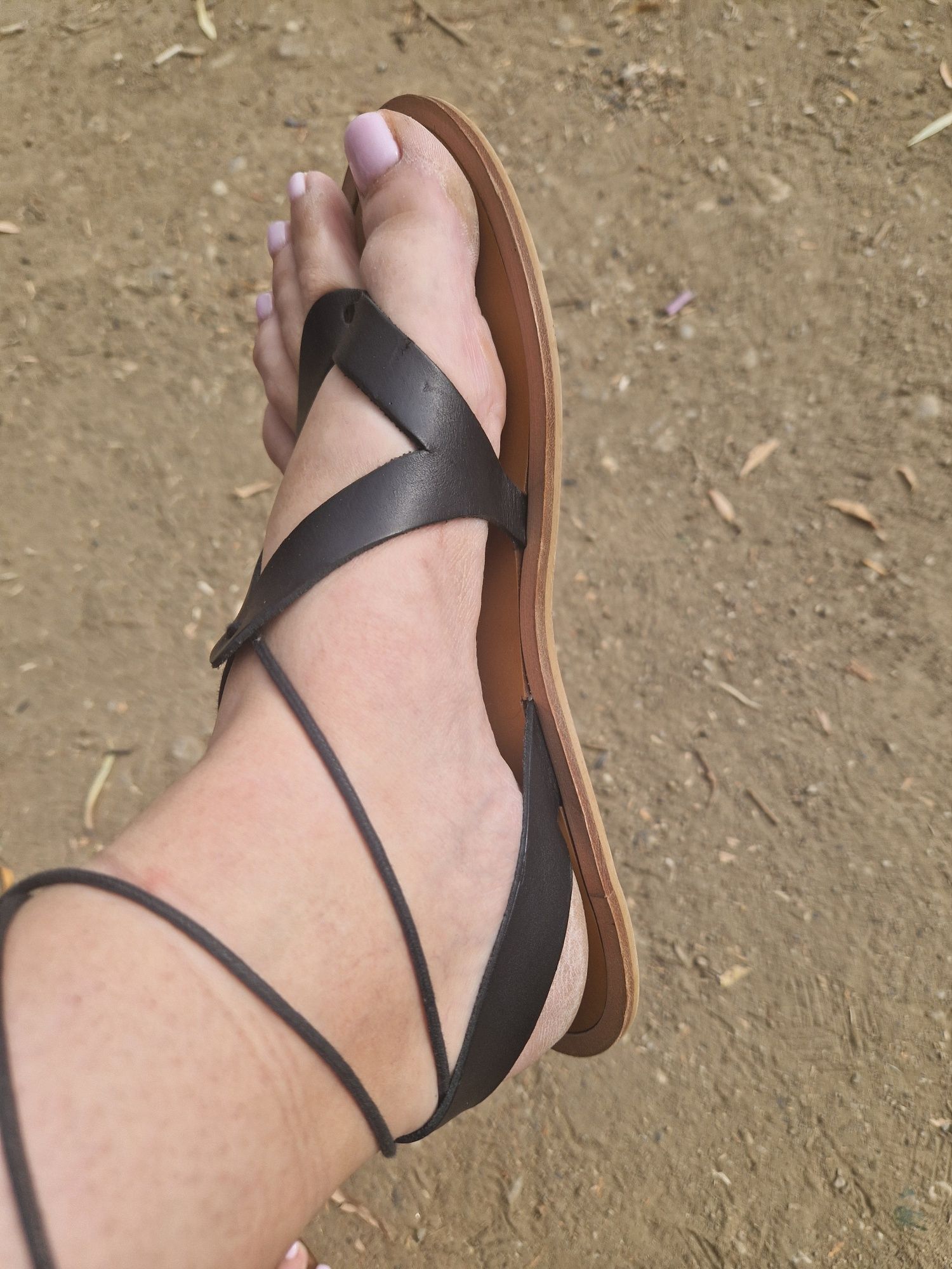 Sandale piele naturala, stil gladiator, marimea 40