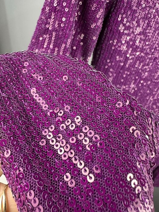 MANGO уникална рокля с пайети циклама