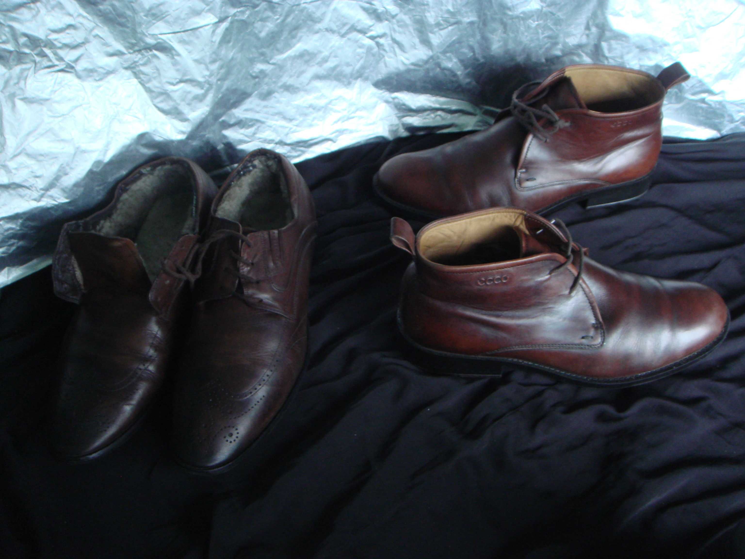 Ботинки ECCO Дания 41 р  и Clarks Англия 43 р Все Оригинал Кожа Натур.