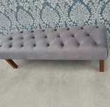Vând bancuta,canapeluță din catifea gri model Chesterfield
