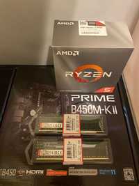 Placa de baza ASUS PRIME B450M-K II cu AMD Ryzen 5 4500 3.6Ghz+32gb