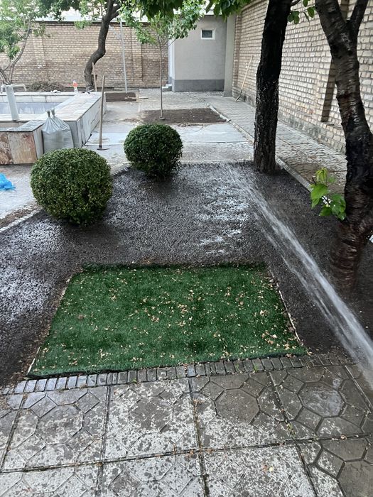 Archa kesish gazon orish gazon ekish fantanchik qilish gullar ekish