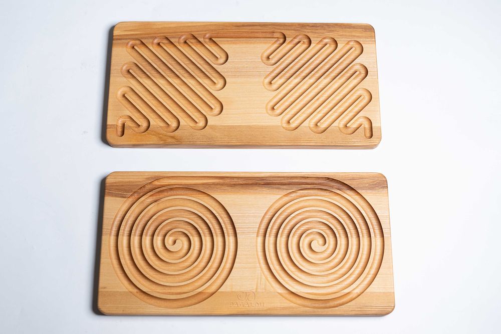 Jucarie Montessori din lemn - Set placa reversibila interemisferica