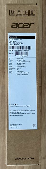 Laptop Acer Aspire Go 15 R5-5625U 15.6” Silver 32GB 1TB Nou Sigilat