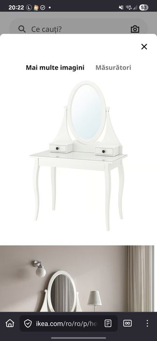 Hemnes masuta toaleta cu oglinda Ikea