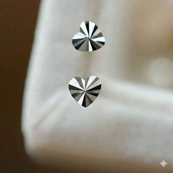 Сребърни обеци проба 925 Сърца 0.5 cm
