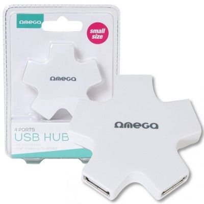 Разпродажба USB HUB (Разклонител) Omega Бял (USB 2.0)