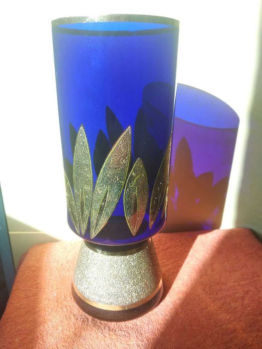 Чехословацкая кобальтовая Ваза позолоченная периода