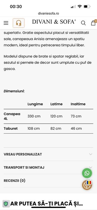 Vand canapea divani & sofa