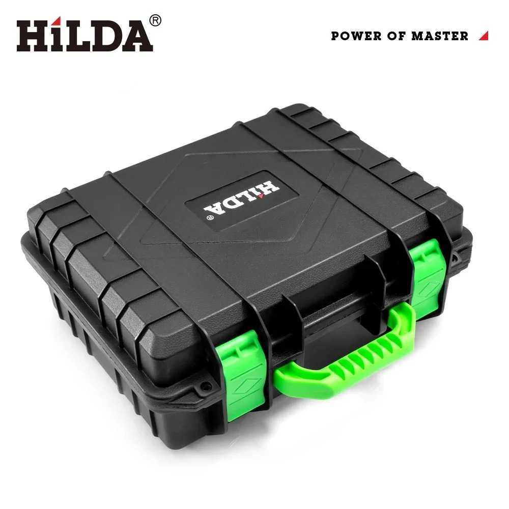 Nivela laser Hilda 4D 16 linii, auto-nivelare, laser verde Set Complet