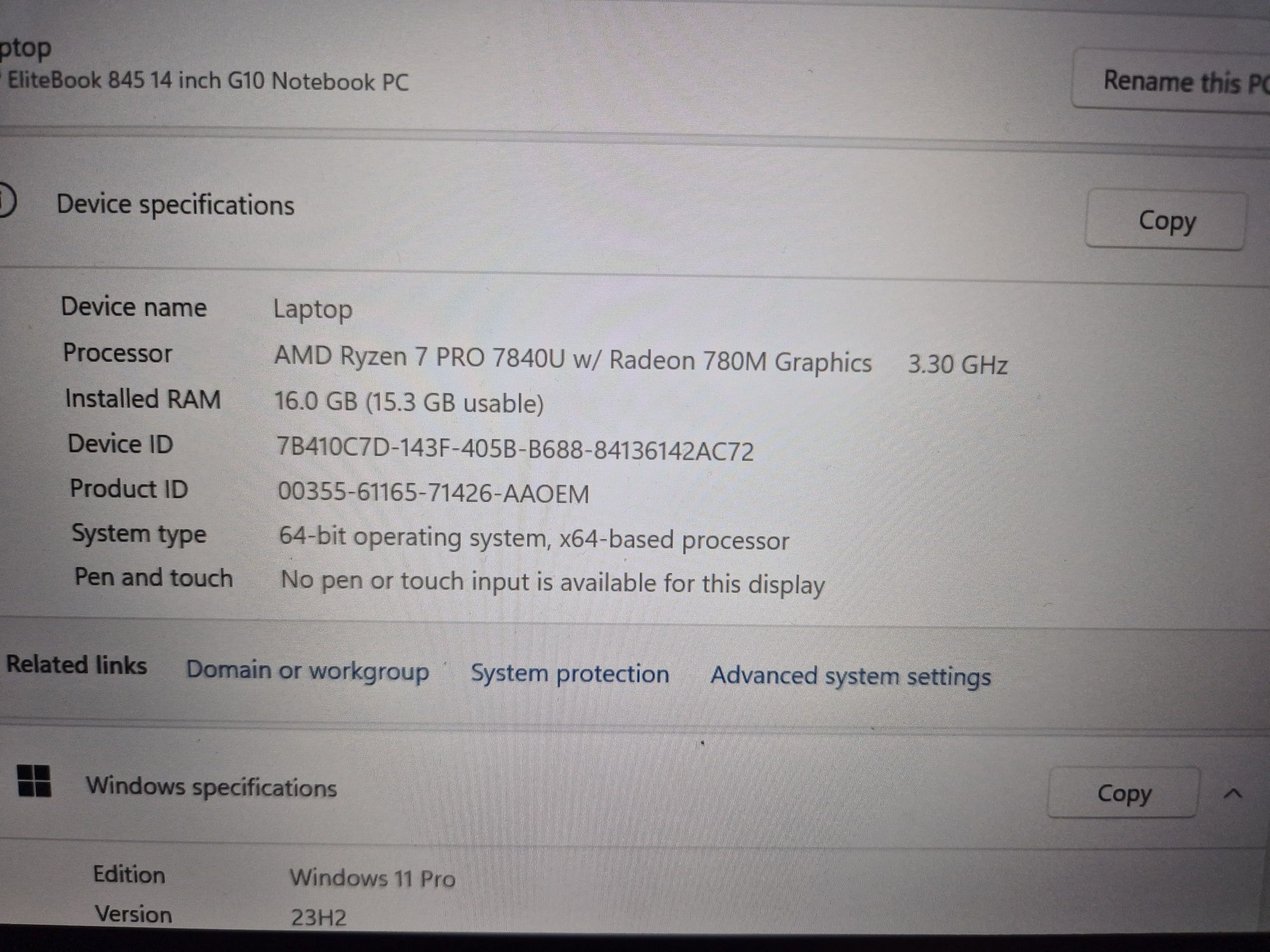 Лаптоп HP ElITEBOOK 845 G10