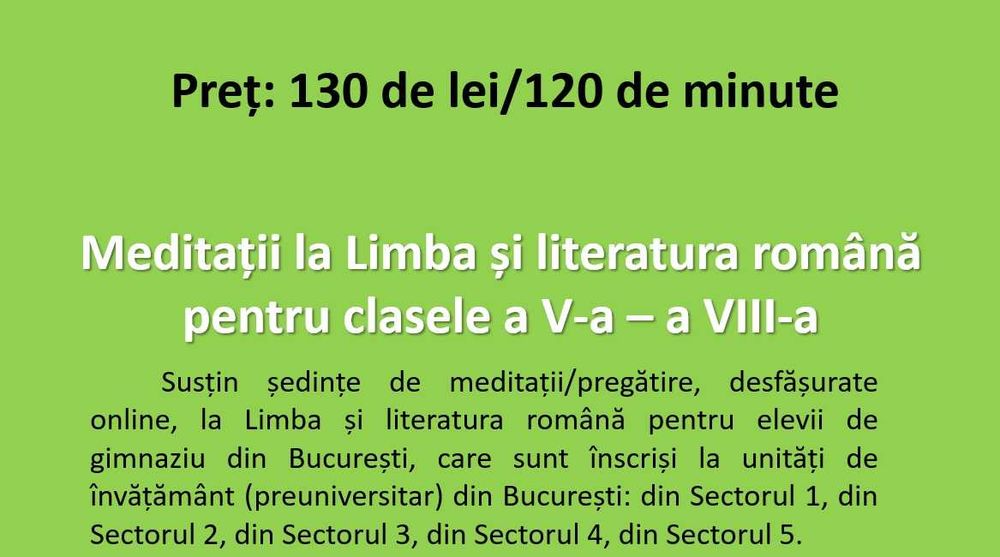Meditații la Limba și literatura română pentru gimnaziu