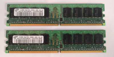 Kit memorie 1GB DDR2 400 Mhz PC2-3200U (2 x 512MB) desktop. Impecabil!