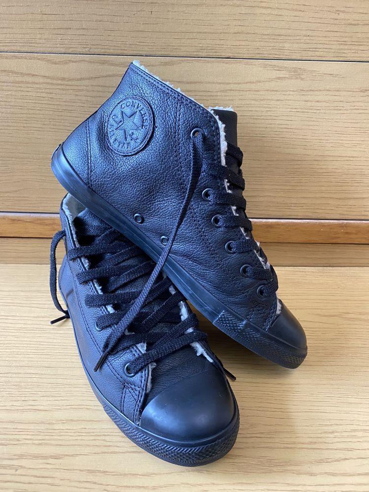 Converse  All Star  highs black leather ,  номер  41