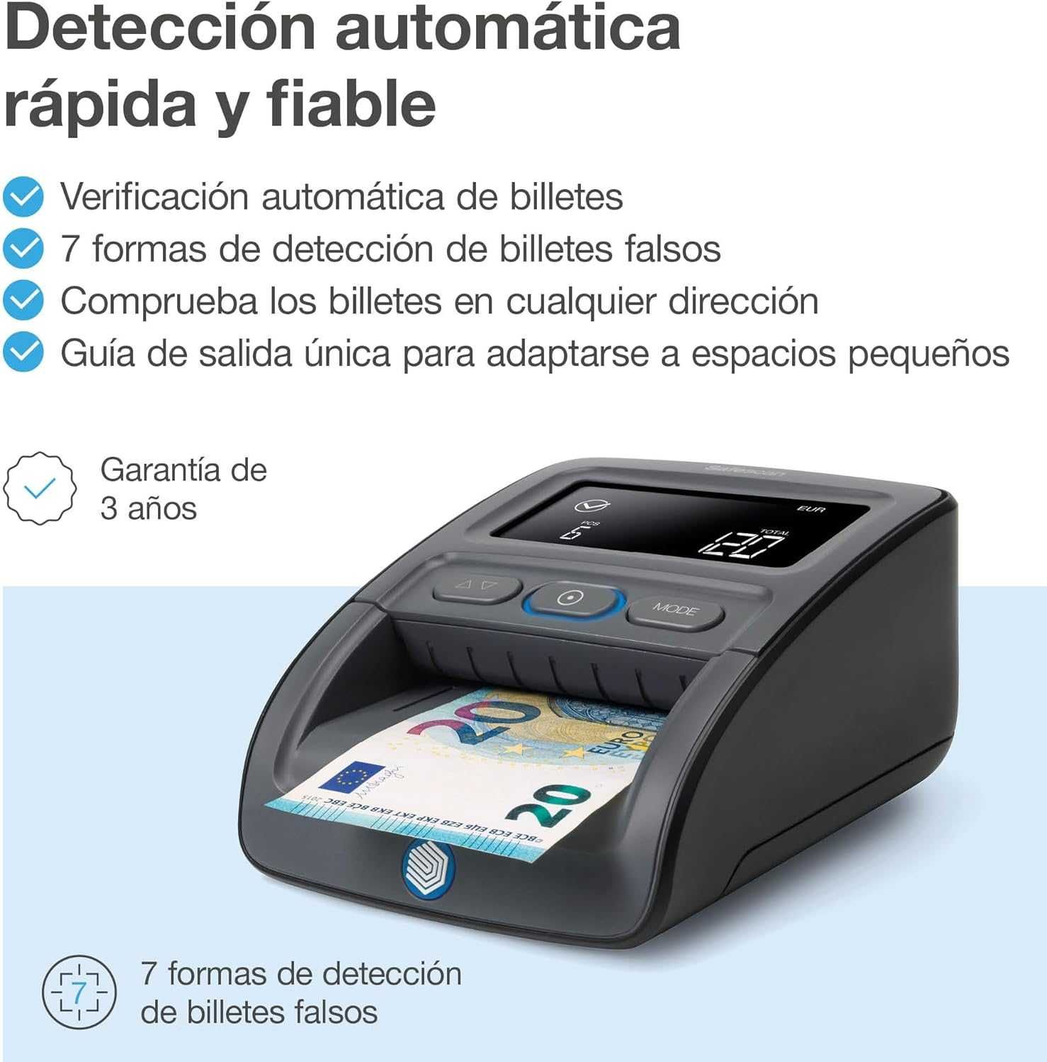 Detector bani bancnote false, EUR, GBP,CHF, acuratete 100%, SAFESCAN.
