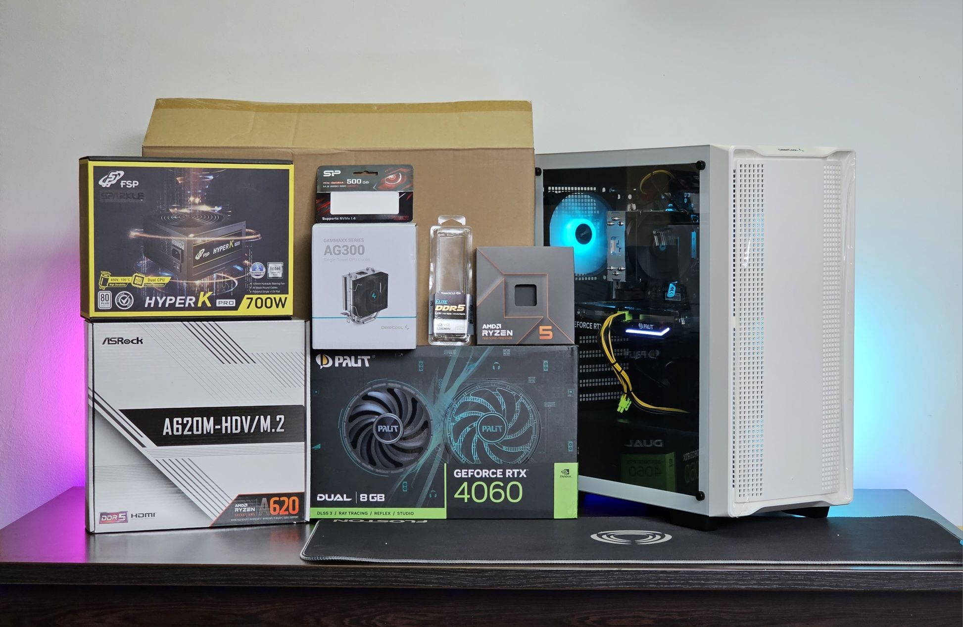 RTX 4060/Ryzen 5-7500F/RAM 16GB/SSD 512GB/Чисто Нов+Гаранция!