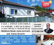 MOLDOVA NOUA, zona centrala, Casa 4 camere, 2 bai si garaj