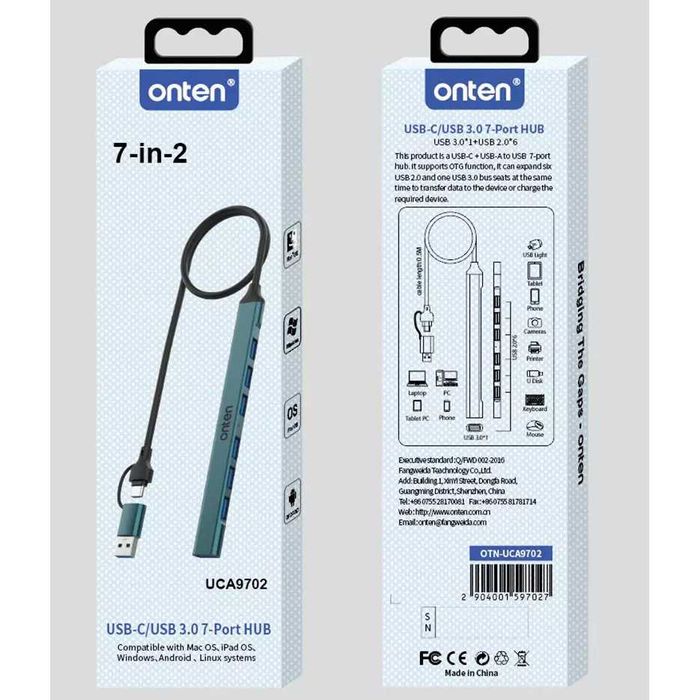 ONTEN-UCA9702-USB-C-USB-3.0-to-7-USB-Ports-for-MacBook