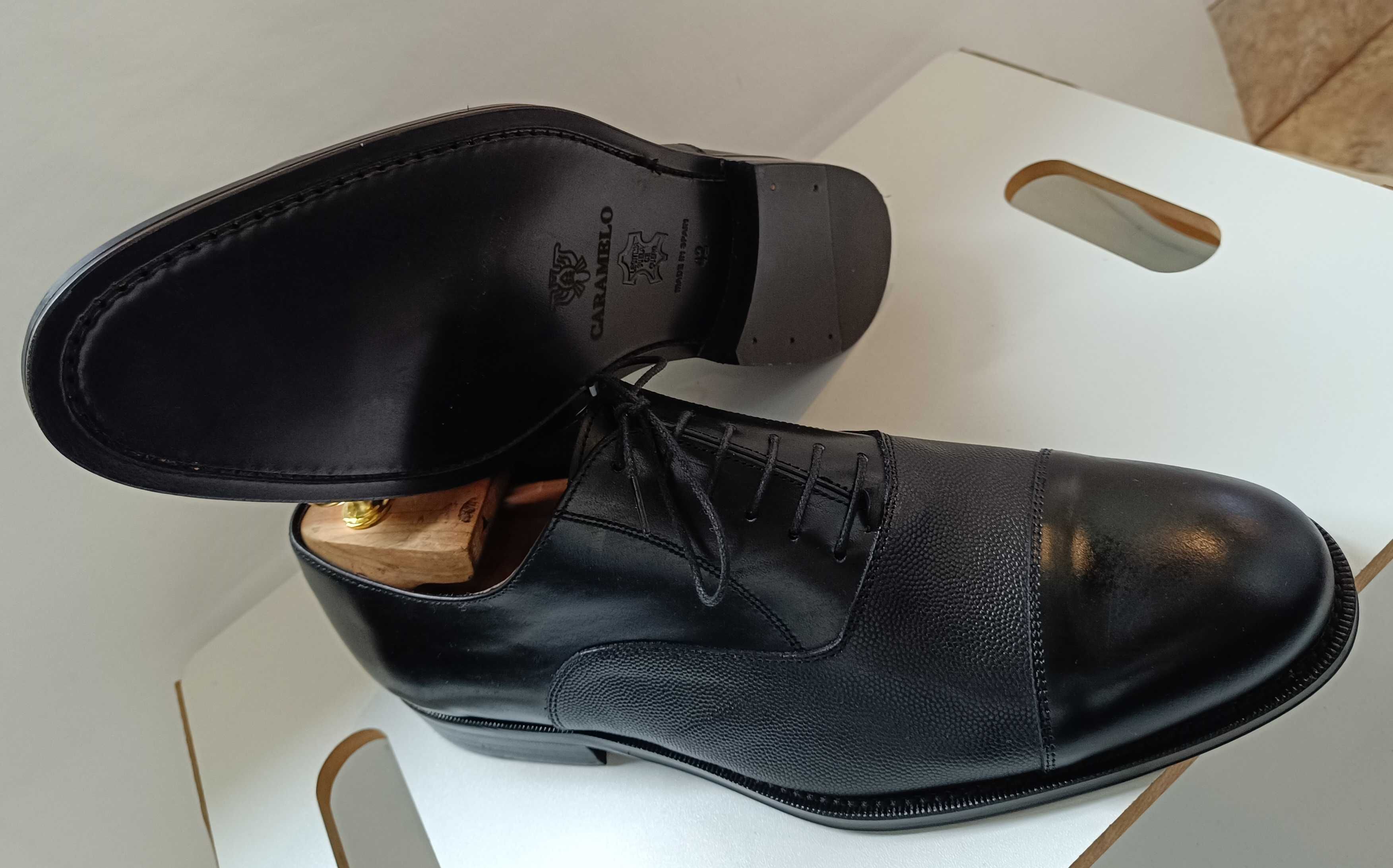 Pantofi oxford 42 de lux lucrati manual Caramelo Ortiz & Reed NOI piel