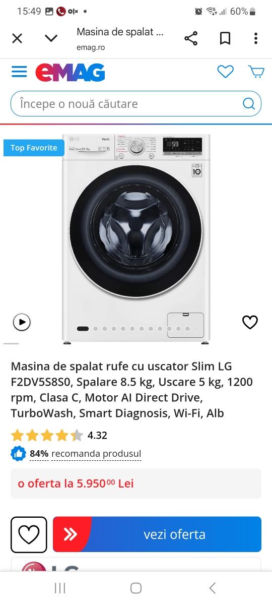Mașină de Spălat cu Uscător