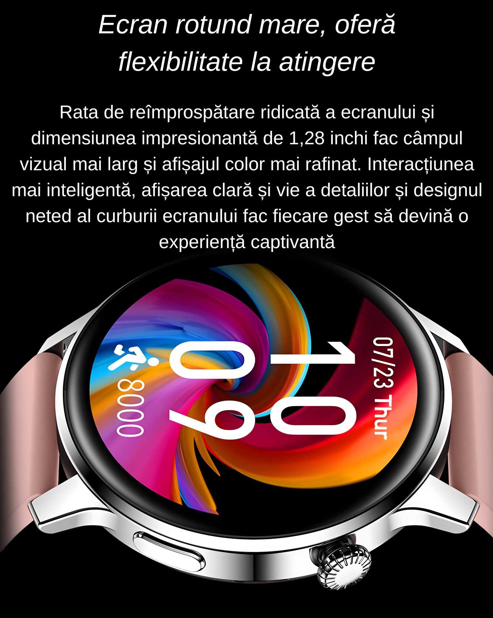 Ceas SmartWatch S46, Apelare Bluetooth, Incarcare Wireless, 1.28-inch